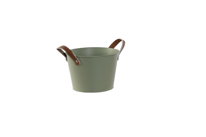 MACETERO METAL PU 20X20X14CM VERDE